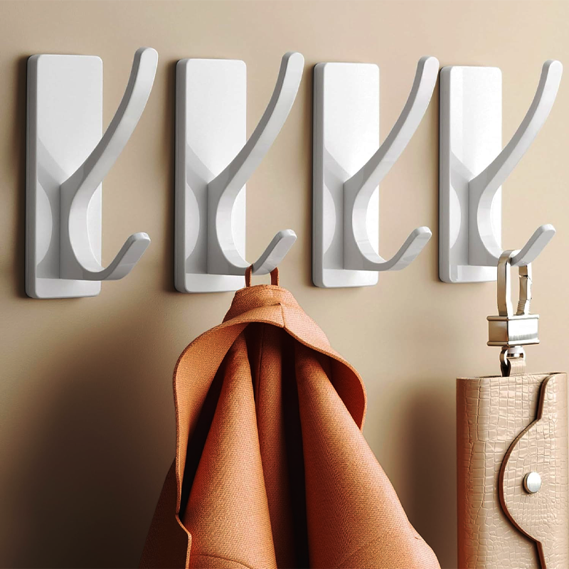 Self Adhesive Towel Hooks 4 Pack White