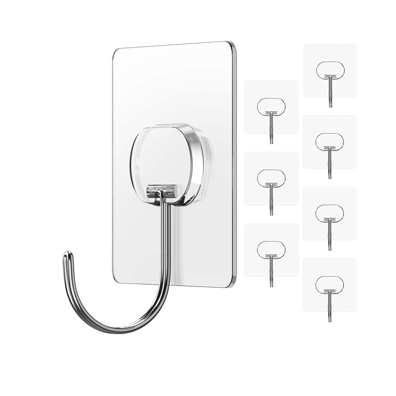 Large Adhesive Hooks 8 Pack Heavy Duty