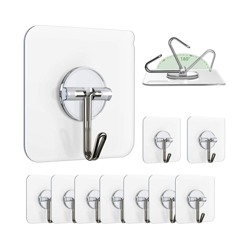 Clear Removable Adhesive Window Hooks 10 Pack