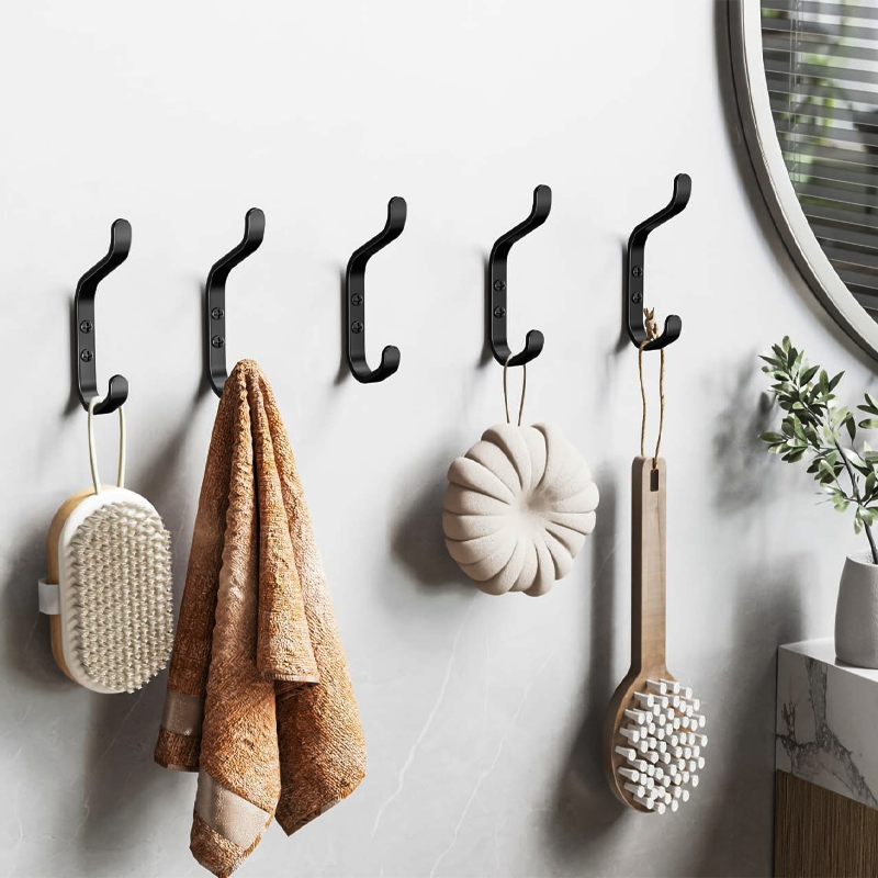 Coat Hook 5 Pack Double Hook Wall Mount - Image 3